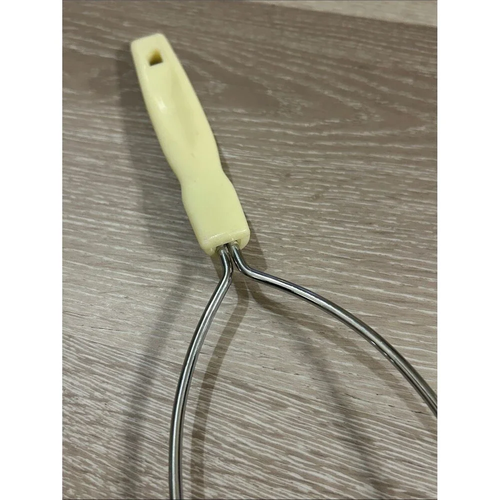 Vintage Cream Handle Stainless Steel Potato Masher - Unbranded